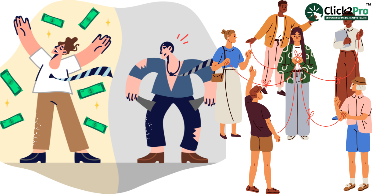 Impact of economic and social disparities on mental health: financial stress, inequality, and community support.