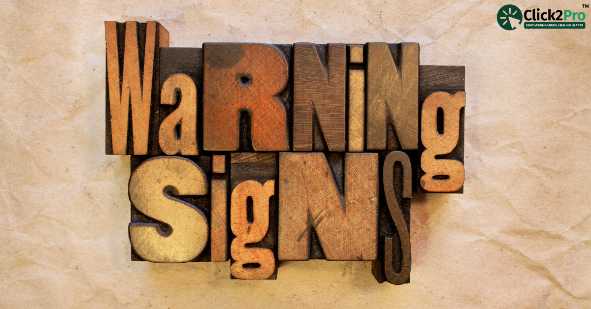 Warning signs typography highlighting emotional concerns in adolescents before the pandemic.