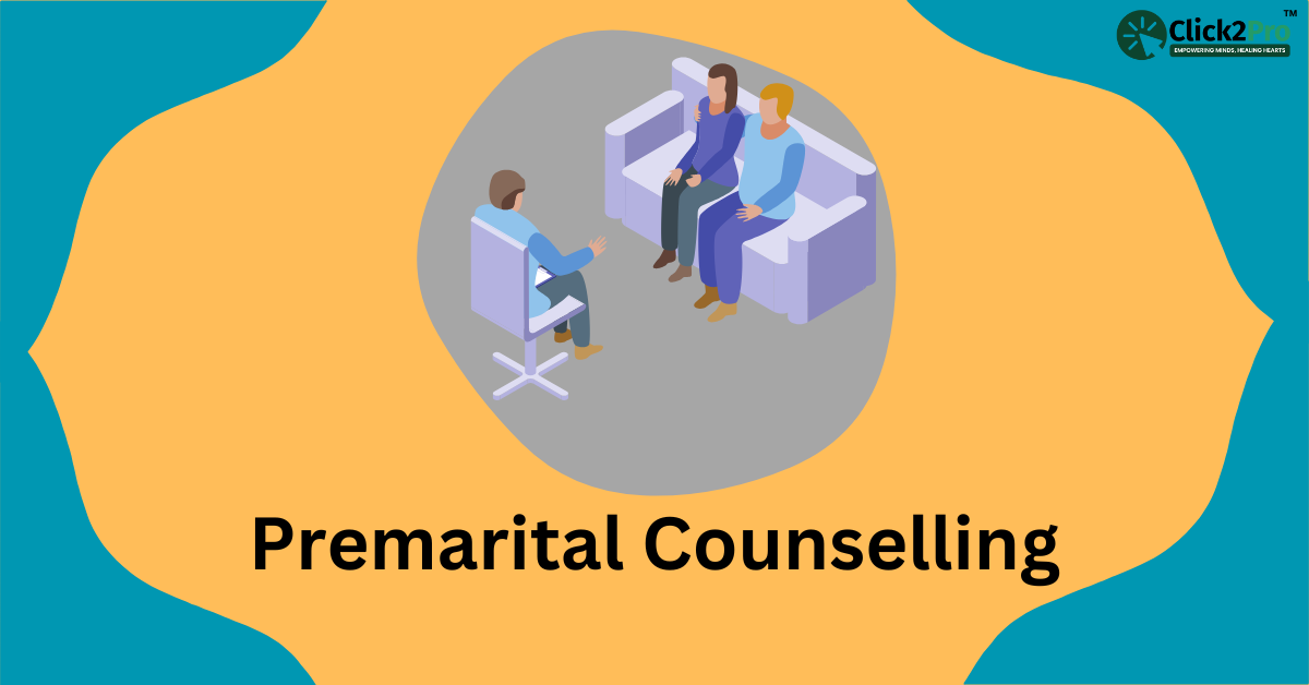 Illustration of a couple receiving premarital counselling to strengthen their relationship.
