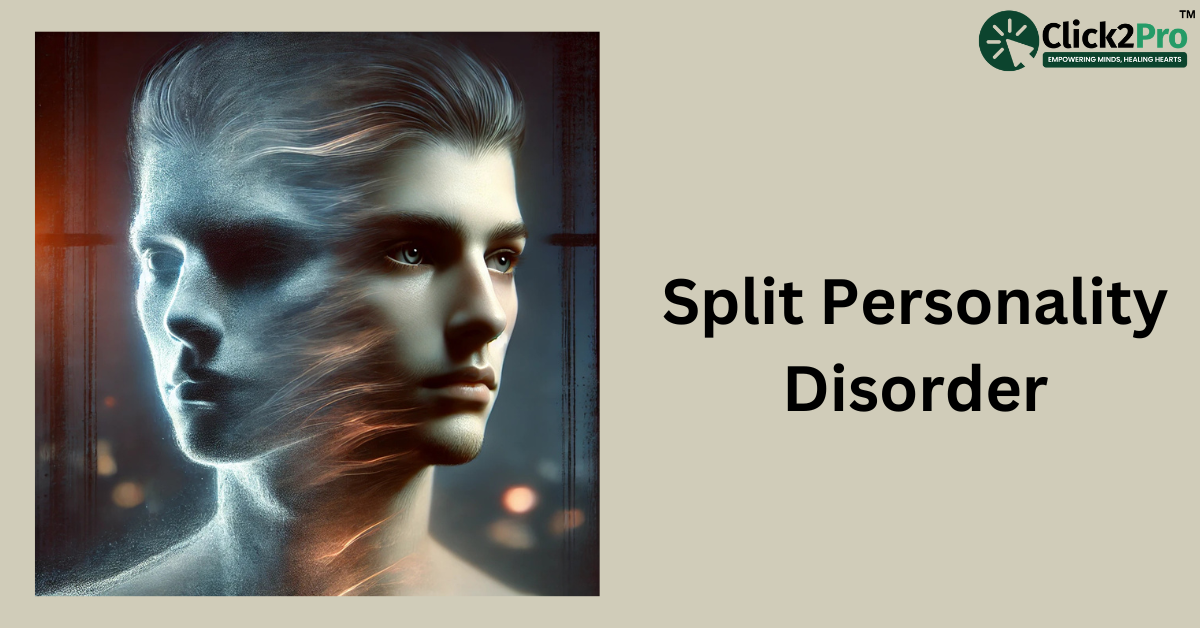 Illustration of Split Personality Disorder showing contrasting identities, symbolizing inner conflict.