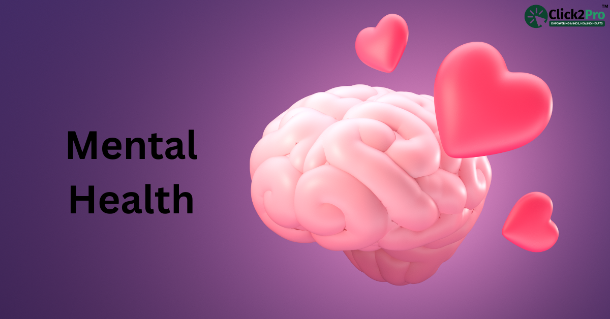 Illustrating mental health care, a brain surrounded by hearts symbolizes emotional support and healing.