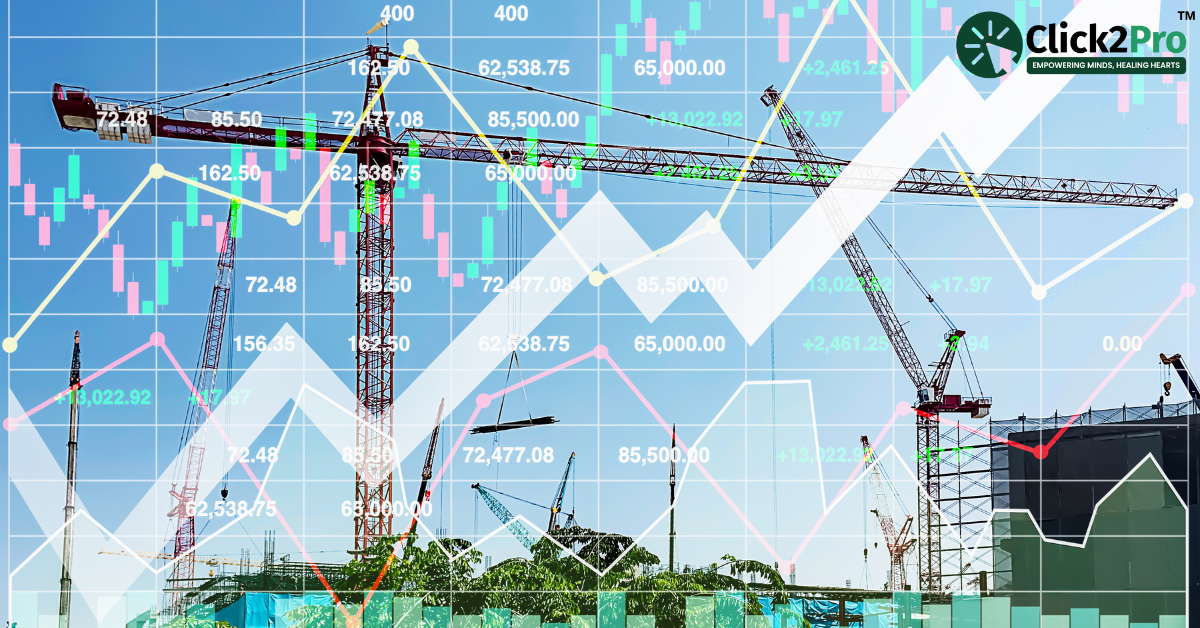 Impact of global uncertainty on youth mental health with construction cranes symbolizing stress.