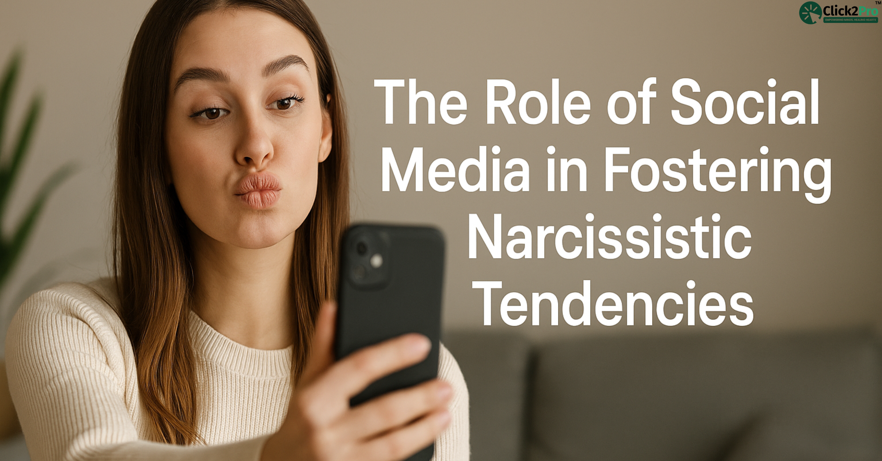Young woman taking selfie, reflecting social media's impact on narcissistic tendencies