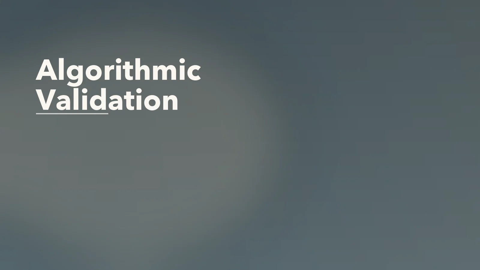 Editorial blog cover with the words 'Algorithmic Validation' for an article about algorithmic validation: when metrics start shaping self-worth.
