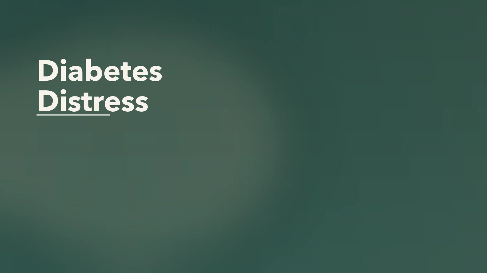 Editorial blog cover with the words 'Diabetes Distress' for an article about diabetes distress: the mental load of managing a condition every day.