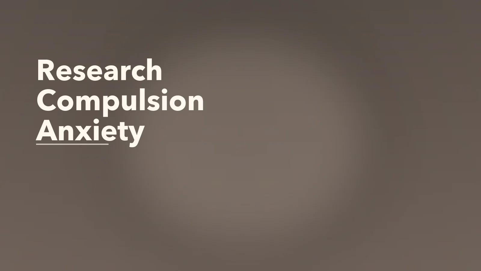 Editorial blog cover with the words 'Research Compulsion Anxiety' for an article about reassurance through research: when information becomes another compulsion.