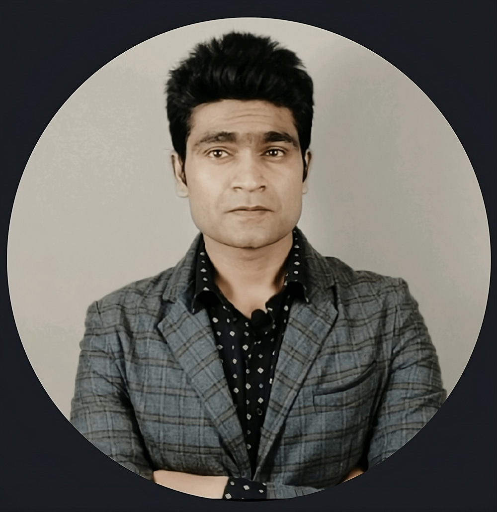 Click2Pro co-founder Sanjeev Kumar in a grey checkered blazer